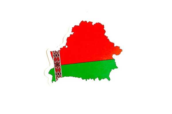 Nationale vlag van Belarus. Landenschema op witte achtergrond met kopieerruimte. Beleidsillustratie — Stockfoto