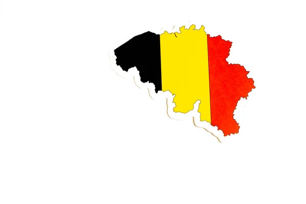Bandeira nacional da Bélgica. País esboço em fundo branco com espaço de cópia. Ilustração política — Fotografia de Stock