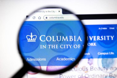 Los Angeles, California, Usa - 23 Ocak 2020: Columbia Üniversitesi web sitesi. Ekranda Columbia.edu logosu, İllüstrasyon Editörü