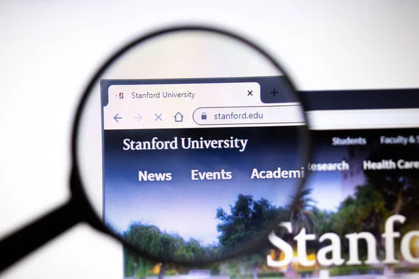 Los Angeles, California, Usa - 23 Ocak 2020: Stanford Üniversitesi web sitesi. Stanford.edu logosu ekranda, İllüstrasyon Editörü — Stok fotoğraf