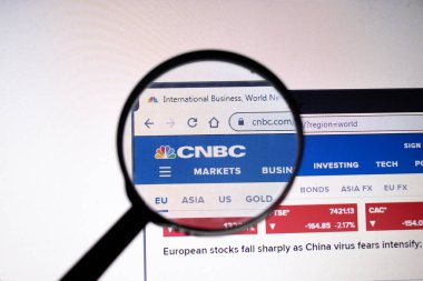 Los Angeles, California, Usa - 25 Ocak 2020: Cnbc web sitesi web sitesi, tasvir için dizüstü bilgisayar ekranı, İllüstrasyon Editörü