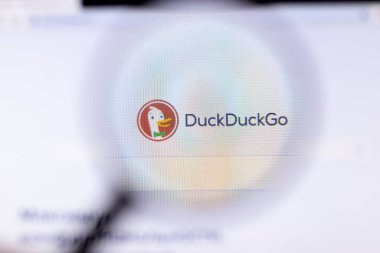 New York City, USA - 5 February 2020: DuckDuckGo website page close up, Illustrative Editorial