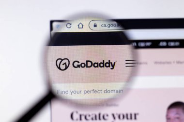 New York City, USA - 5 February 2020: GoDaddy website page close up, Illustrative Editorial