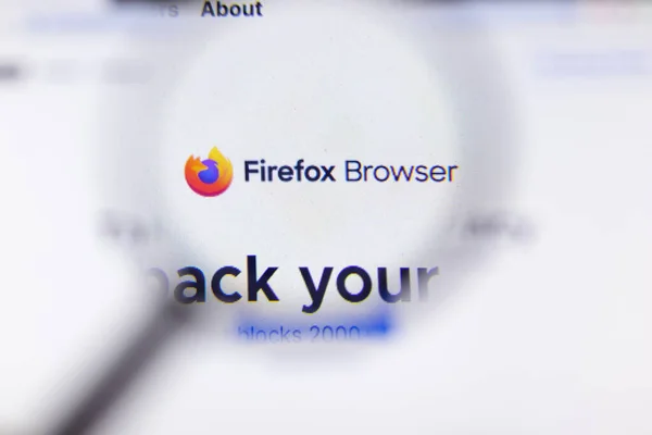 New York City, USA - 5. února 2020: stránky Mozilla Firefox zblízka, Illustrative Editorial — Stock fotografie