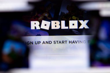 New York City, USA - 5 February 2020: Roblox website page close up, Illustrative Editorial clipart