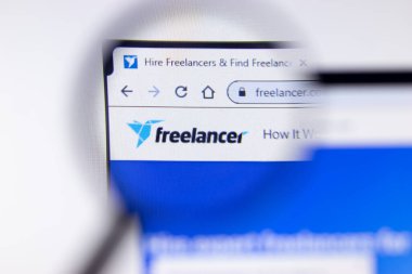 New York City, USA - 5 February 2020: Freelancer website page close up, Illustrative Editorial