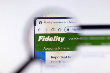 New York City, Usa - 5 Şubat 2020: Fidelity web sitesi kapağı, İllüstrasyon Editörü