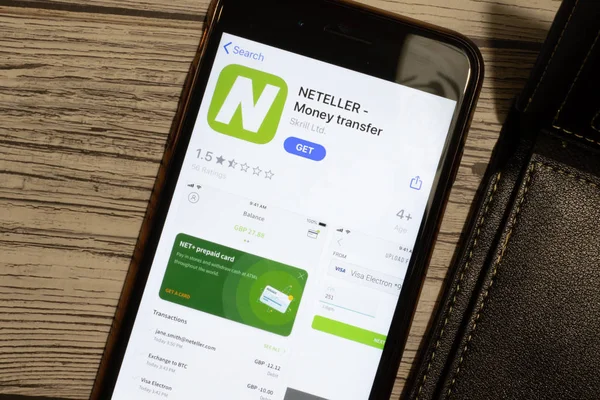 Los Angeles, California, Usa - 12 Şubat 2020: Neteller Uygulama Mağazası sayfası, İllüstrasyon Editörü