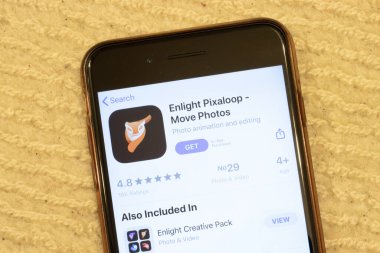 Los Angeles, California, Usa - 12 Şubat 2020: Enlight Pixaloop App Store sayfası, İllüstrasyon Editörü