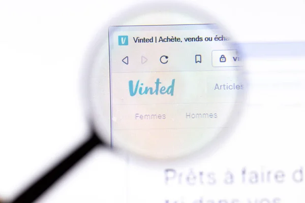 Los Angeles, California, Usa - 18.02.2020: Kapalı logolu Vinted web sitesi. Vinted.fr site simgesi ekranda, İllüstrasyon Editörü.