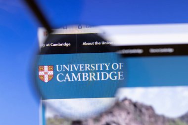 Los Angeles, California, USA - 3 March 2020: University of Cambridge website homepage logo visible on display screen, Illustrative Editorial.