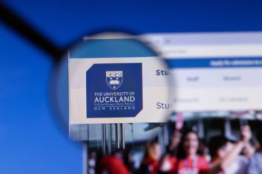 Los Angeles, California, USA - 3 March 2020: University of Auckland website homepage logo visible on display screen, Illustrative Editorial