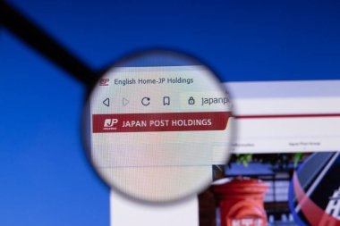 Los Angeles, California, USA - 3 March 2020: Japan Post Holdings website homepage icon. Japanpost.jp logo visible on display screen, Illustrative Editorial.