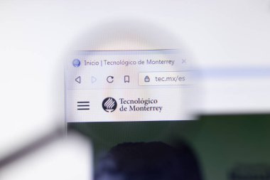 Los Angeles, Kaliforniya, ABD - 7 Mart 2020: Tecnologico de Monterrey web sitesinin ana sayfası logosu yakın plan, İllüstrasyon Editörü.