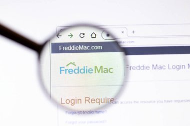 Los Angeles, California, Usa - 15 Mart 2020: Freddie Mac simgesi web sitesinde. Freddiemac.com logosu ekranda görünür, Illustrative Editorial.