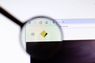 Los Angeles, Kaliforniya, ABD - 20 Mart 2020: Avustralya Commonwealth Bank logosu web sitesi sayfasında yakın plan, Illustrative Editorial.