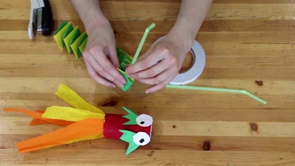 Designer Fille Fait Des Jouets Éducatifs Inhabituels Pour Enfants Faits — Video