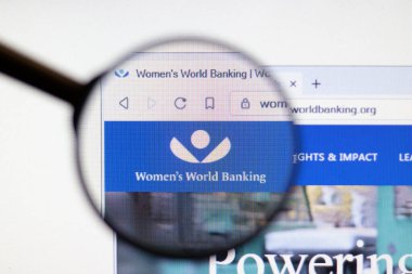 Los Angeles, Kaliforniya, ABD - 16 Nisan 2020: Dünya Bankacılık Kadınlar İnternet sitesi logosu. www.womensworldbanking.org sitesi kapanış, Illustrative Editorial.