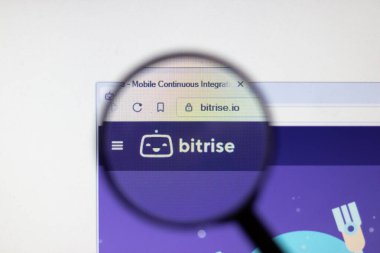 Los Angeles, Kaliforniya, ABD - 16 Nisan 2020: Bitrise web sitesi logosu ana sayfada. Bitrise.io sitesine yakın çekim, Illustrative Editorial.