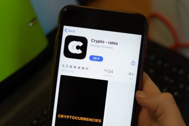 New York, ABD - 1 Mayıs 2020: Cep telefonu ekranında şifreli uygulama simgesi logosu, İllüstrasyon Editörü.