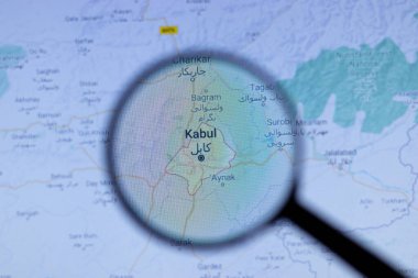 Los Angeles, Kaliforniya, ABD - 1 Mayıs 2020: Kabil Şehri adı haritada yakın konuma sahip, Illustrative Editorial.