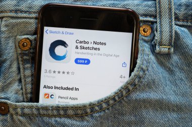 New York, ABD - 15 Mayıs 2020: Telefon ekranında Carbo mobil uygulama logosu, yakın plan ikonu, İllüstrasyon Editörü.