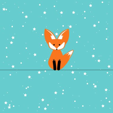 Şirin tilkinin vektör çizimi. Çizgi film biçimi