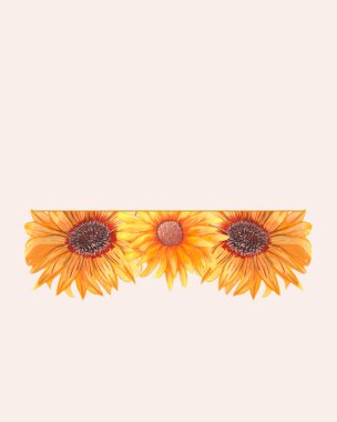 Güzel ve sevimli ayçiçeği çerçevesi