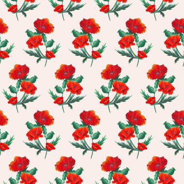 Şirin gelincikli pürüzsüz kağıt.