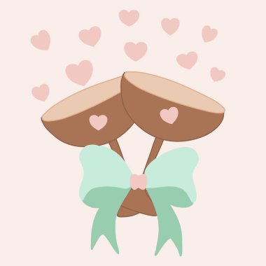 Şampanya kadehli ve sert vektör illüstrasyonu