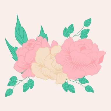  Şakayık bileşimli vektör illüstrasyonu