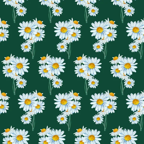 Daisy Bouquet Seamless Pattern Design — 스톡 사진