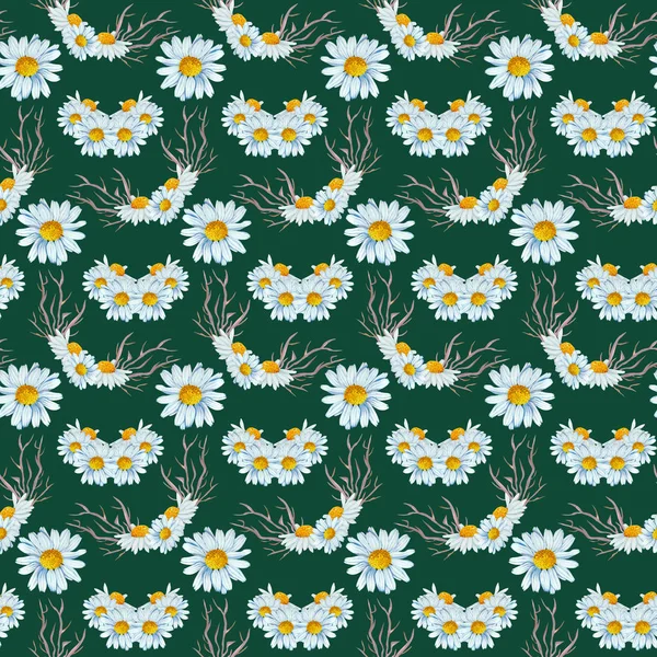 Thornes Daisy Seamless Pattern — 스톡 사진