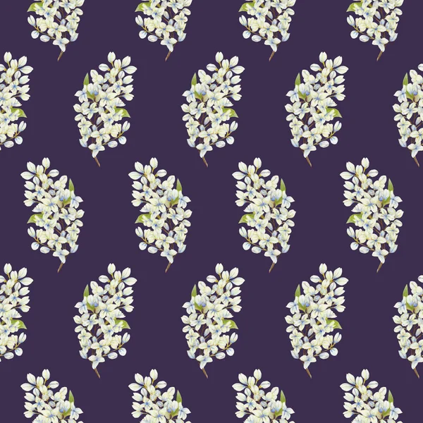 White Lilac Seamless Pattern — Stockfoto