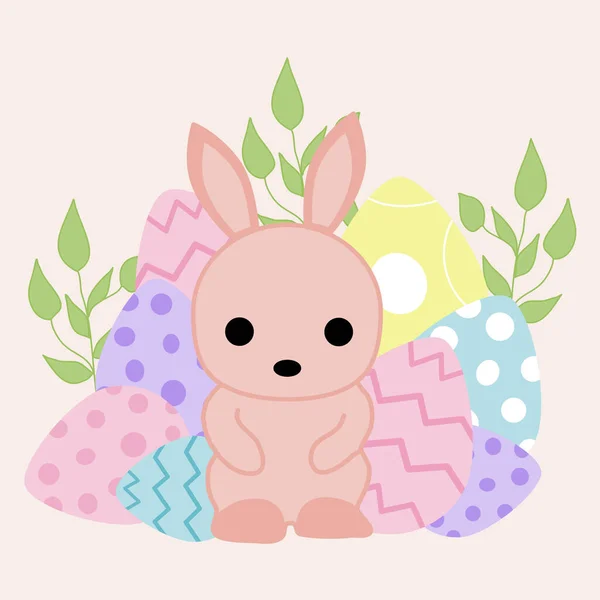 Easter Bunny Eggs Vector Illustration — Stock Vector
