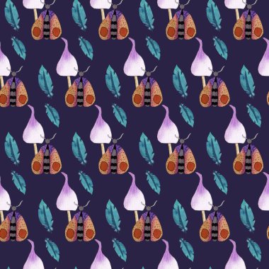 mor mantarlar ve kelebekler