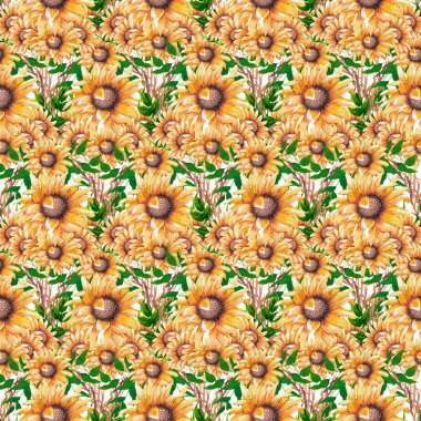  Ayçiçeğiyle kusursuz desen tasarımı