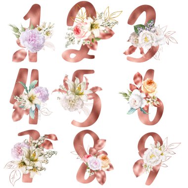 gül-altın-rakamlar ve-çiçekler