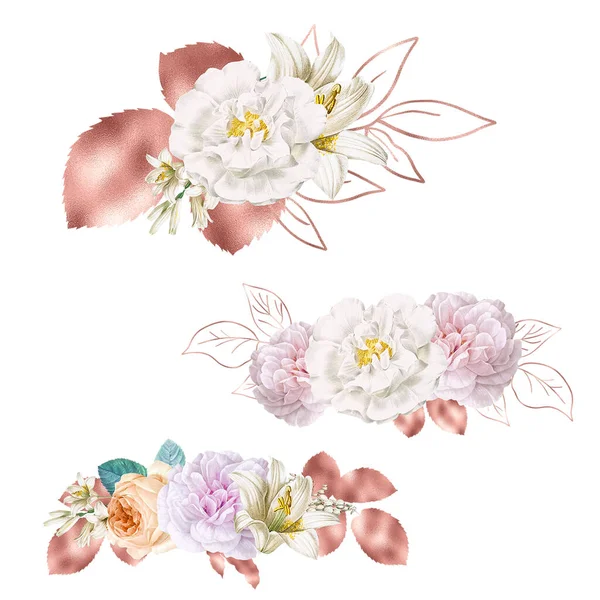 Set Rose Bouquets — стоковое фото