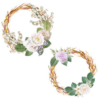 4 güllü çelenkler.