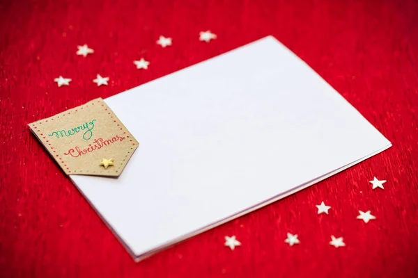 Tarjeta de felicitación en blanco decorativa de Navidad —  Fotos de Stock