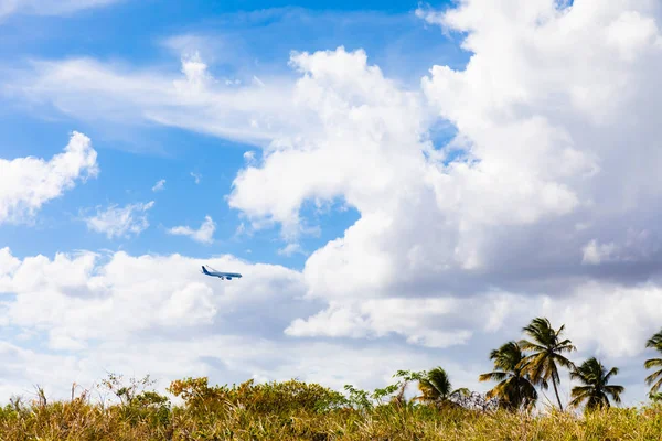 Apr 2019 Martinique Fwi Plane Landing Aime Cesaire Lamentin Airport — Stock Photo, Image