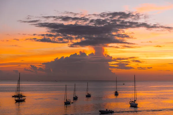 Les Trois Ilets Martinique Fwi Coucher Soleil Anse Mitan — Photo