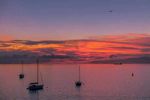 Les Trois Ilets Martinique Fwi Coucher Soleil Anse Mitan — Photo