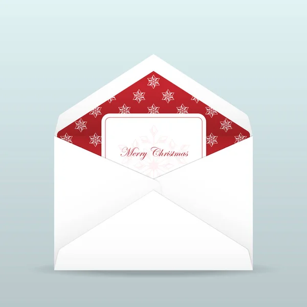 圣诞贺卡里面打开的信封 — 图库矢量图片