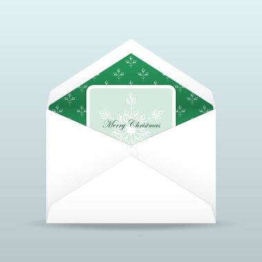 Noel kartı açık zarf içinde