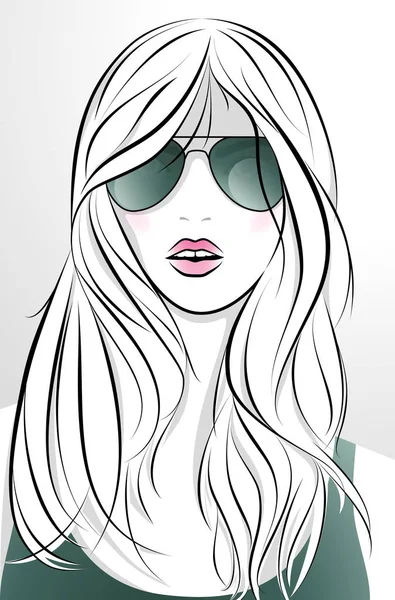 Mädchen mit Sonnenbrille — Stockvektor