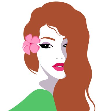 saçında çiçekler ile güzel kız