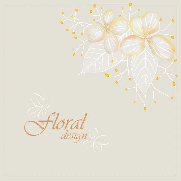 Decoración floral acuarela abstracta — Vector de stock