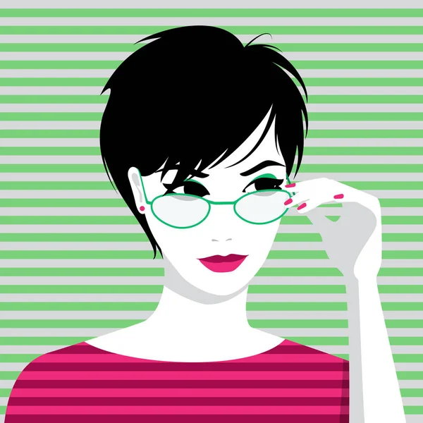 Žena v brýlích — Stockový vektor